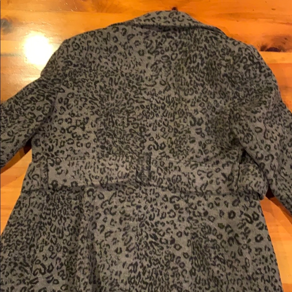Moda International Black and Grey Cheetah Pea Coat - Picture 4 of 8